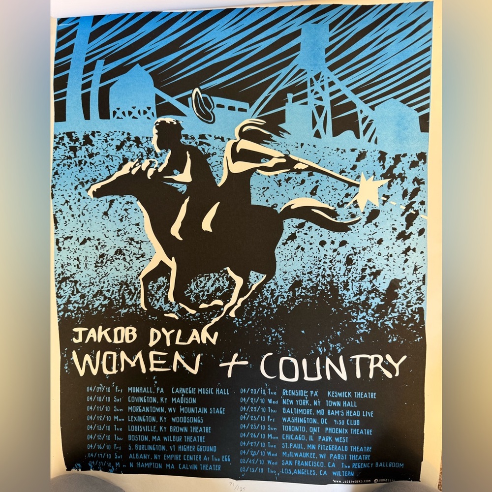 Jakob Dylan Women + Country Concert Poster Limited Edition Print (71/125)